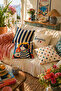 Bonjour & Cat Patterned Modern 4-Piece Throw Pillow Set Living Room Decor - 3