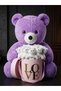 Gift for Women from Lover to Mother: 55 cm Purple Plush Bear and Pink Love Box with 15 Teddy Bears - 5