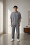 Men's Half-Zipper Summer Ottoman Tracksuit Set - 2