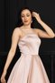 Stone Detailed Satin Mini Dress - Cream - 3