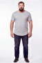 Large Size Men's Wide Collar 100% Cotton Loose Fit T-Shirt