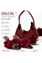 Women's Red Floral Slipper Bag Set – Stylish Summer Romantic Combination - 4