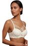 حمالة صدر من السيليكون والدانتيل (مع دعم) حمالة صدر سلكية (Wire Bra) برباط متقاطع مزدوج بلون إكرو EBR-1161