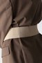 Mfr5013 Women's Wide Belt with Gold Buckle, Flexible Elastic and Faux Leather Detail - 3