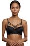 حمالة صدر سوداء من السيليكون والدانتيل مع حشوة داعمة وسلك داعم (Wire Bra) ورباط مزدوج متقاطع EBR-1161 - 2