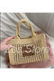 Summer Beach Bag Hand-Knitted Natural Raffia World Brands Straw Bag