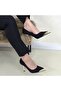 Alis Black Satin Stiletto Shoes - 4