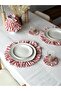 6-Piece Lovelyline Round Ruffled Linen Placemat / American Service