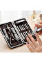 Professional 12-Piece Stainless Steel Manicure and Pedicure Set - Nail Care Kit with Leather Case - 2