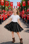 Girl's Black Leather Look Skirt with Tulle Detail – Ages 5-13 - 2