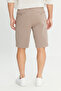 Men's Beige Cotton Slim Fit Shorts with Tie Waist and Side Pockets, Stretchable - 5