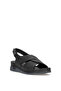M-027 Black Genuine Leather Women's Sandals - 3