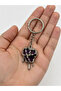 Metal Keychain with Gothic Heart Figure and Purple Drop Effect - 2