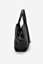 Women's Double Handle Shoulder Bag with Inner Bag and Clip Buckle Bertin Black - 6