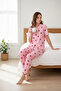 Strawberry Patterned Mother-Daughter Combination Milan Pajama Set (Price Is for One Set) - 3