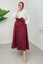 Loose Cut High Waist Skirt with Bow Tie Detail - 5