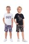 2-Pack Round Neck T-Shirt with Print Detail and Camouflage Pattern Capri 4-Piece Summer Boys' Bottom and Top Set