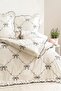 Double Duvet Cover Set 100% Cotton with Bowknot Ornament and Overlocked Ruffles