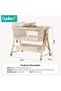 Baby Bedside Crib, Wooden Babies Bed with 360° Swivel Wheels, Portable Folding Bassinet for Infant Newborn, Nursery Beds with Mosquito Net, Mat, Sotrage Basket, Diaper Changing Station - 8