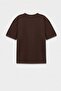 Women's Crew Neck Cotton Oversize Relaxed Short Sleeve T-Shirt Brown - 5