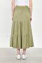 Women's panelled midi skirt - olive - 4