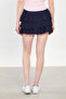 Women's Ruffled Mini Skirt - Navy Blue - 5