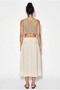 Women's Cream Elastic Waist Lace-Up Muslin Midi Skirt Ye4473 60286111 - 7