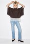 Women's Coffee Lace Detailed Half Turtleneck Bat Sleeve Oversize Knitwear Blouse Tk261025 60286174 - 4