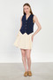 Women's Fleto Pocket Buttoned Vest - Navy Blue - 4