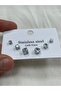 Steel Baguette Square Zircon Stone 6-Piece 3-Size Earring Set