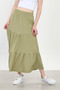 Women's panelled midi skirt - olive - 3