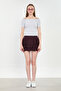 Women's Ruffled Mini Skirt - Plum - 2
