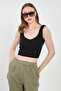 Women's Thick Strap Bodysuit with Chest Pads - Black - 4