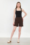 Women's Square Neck Thick Strap Bodysuit - Black - 3