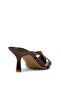 Women's Patent Leather Brown Slippers - 2