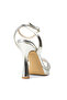 Women's Silver Color Stone Evening Shoes - 2