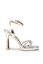 Women's Silver Color Stone Evening Shoes