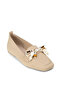 Women's Beige Ballerinas with Bead Accessories - 6