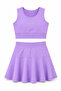 Girls' Swimsuit with Zero Sleeve Top, Shorts and Skirt 26603 Lilac - 4