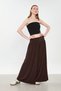 Women's Pleated Loose Trousers - Brown - 4