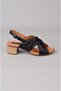 Seç 880452 genuine leather heely sandal (heel: 5cm) black