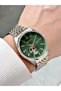 Automatic Mechanism Silver-Gold-Green Color Steel Cord Steel Case Men Wristwatch 1207Mr - 4