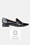 Women's Black Patent Leather Genuine Natural Leather Double Buckle Ballet Flats, Size 36-41