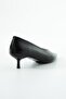 Kitten Black Skin Short Thin Heeled Women's Shoes - 6