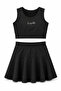 Girls' Swimsuit with Zero Sleeve Top, Shorts and Skirt 26603 Black - 4