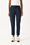 Alian Beli Elasticated Seersucker Striped Beach Pants-Navy Blue Striped - 2