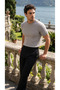 Men's Short Sleeve Embossed Patterned Knitwear T-Shirt - Crew Neck Summer Cotton Model - 3