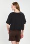 Women's V-Neck Short Oversize T-Shirt - Black - 5