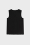 Black V-Neck Linen Blouse with Slit Detail - 4