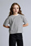 100% Cotton Relax Fit Crew Neck Striped Short Sleeve T-Shirt Girls D8581A826Sm - 3